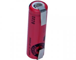 Rechargable battery 14500 (AA) 3.7V 800mAh 1.52A Li-Ion soldered UR14500AC SANYO 14500/800L/SANYO