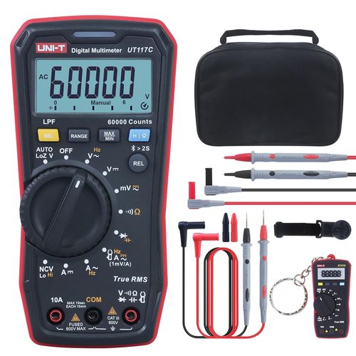 High-precision Digital Multimeter AC/DC 600V; AC/DC 10A; 50kHz; 40MΩ; 1000uF; Loz, LPF; Diode; NCV; 60000,  True RMS; BT UT117C 6935750511718