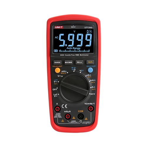 Industrial multimeter, analog bar, TRMS, 600V DC/AC, 10A DC/AC, 60MOm, 100mF, 10mHz, --40-1000C, UNIT UT139S