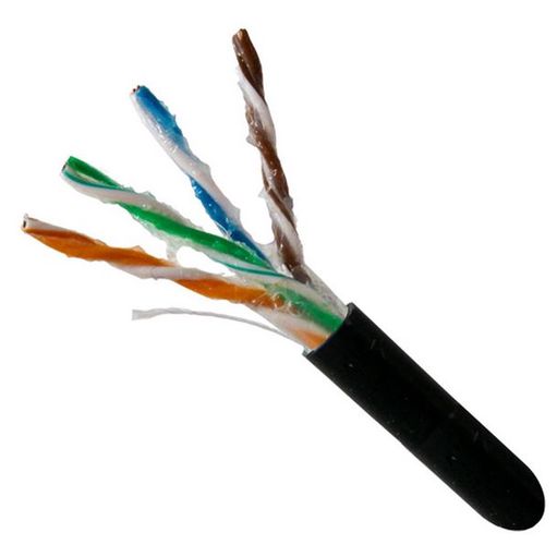 Outdoor UTP CAT 5E cable 4x2x0.5mm, black KO/UTP/S 5901436707424