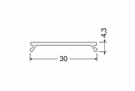 Cover for LED profile VARIO30, click, white opal, 2m, TOPMET V3000638 5901597218234