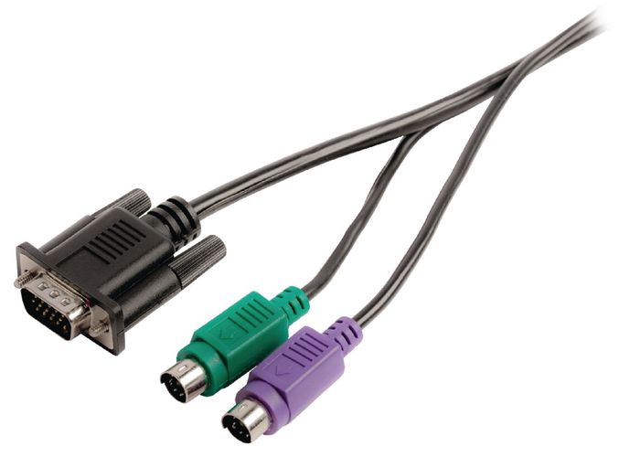 VGA Cable VGA Male + 2x PS2 Male - VGA Male + 2x PS/2 Male 2.00 m Black VLCP59850B20 5412810194919
