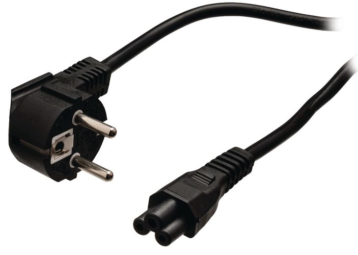 Schuko Power Cable Angled Schuko Male - IEC-320-C5 2.00 m Black VLEB10100B20