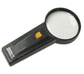 Hand magnifier; Mag; x2, x4, ø=75mm, illuminated VTMG3