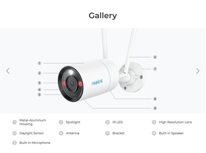 Wireless Wi-Fi 6 camera W330, BULLET, 8MP, 4.3W LED, 2.4GHz + 5GHz MicroSD up to 256GB W330 6975253982202