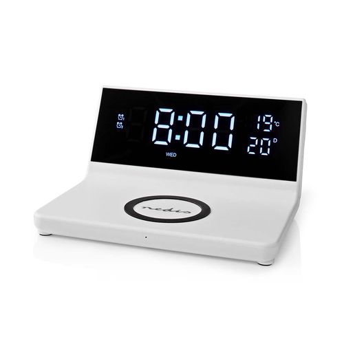 Alarm clock with wireless charging | Qi certified | 5 / 7.5 / 10 / 15 W | USB-A Male | 2 Alarm Times | Snooze function WCACQ20WT 5412810405657