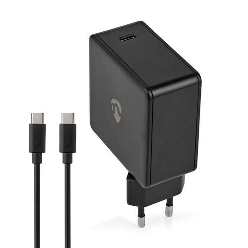 Wall Charger | 65 W | PD3.0 27W / PD3.0 36W / PD3.0 45W / PD3.0 65W | Quick charge feature | 3.0 / 3.25 A | Number of outputs: 1 | USB-C™ | Type-C™ | 2.00 m | Automatic Voltage Selection | Black WCPD65W100BK 5412810407651