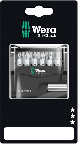 Bit-Check 12 Metal 1 SB, 12 pieces 136393 Wera WER/136393 4013288214003