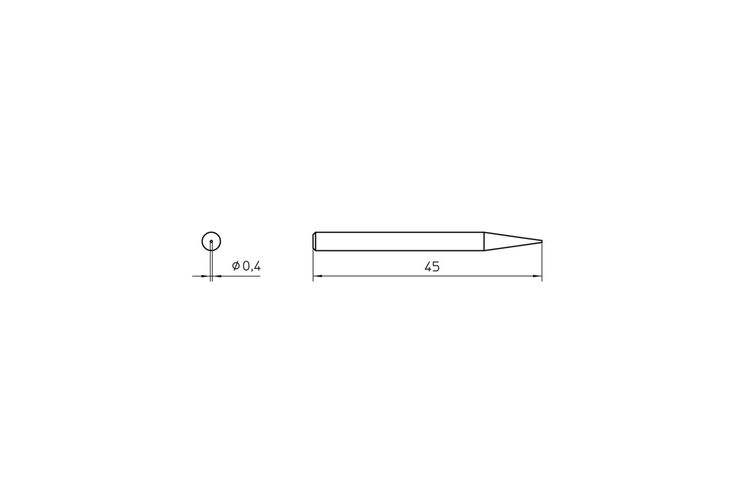 Tip 0.4mm for WHS40 soldering iron, Weller W/S31 4003019433353