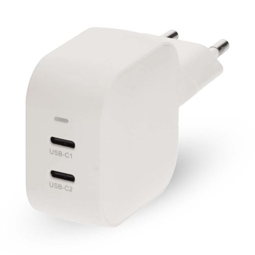 Wall Charger | 45 W | GaN | PD3.0 | Quick charge feature | 2.25 / 3.0 A | Number of outputs: 2 | 2x USB-C™ | Automatic Voltage Selection | White WGCHA45WWT 5412810470211