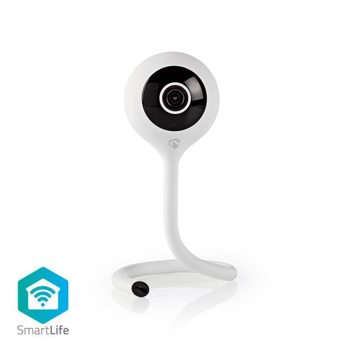 Smart wireless Wi-Fi video camera 2MP (1080P), two way audio, IR night vision 5m, white, Nedis Smart Life WIFICI11CWT 5412810306053