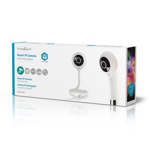 Smart wireless Wi-Fi video camera 2MP (1080P), two way audio, IR night vision 5m, white, Nedis Smart Life WIFICI11CWT 5412810306053