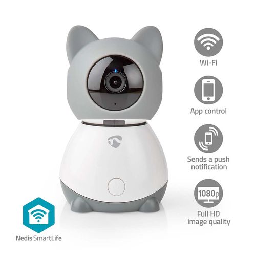 SmartLife Indoor Camera | Full HD 1080p | Pan tilt | Cloud Storage (optional) / microSD (not included) | With motion sensor | Night vision | Grey / White WIFICI30CGY 5412810331055