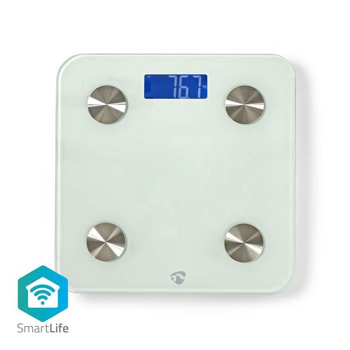 SmartLife Personal Scale | Wi-Fi | BMR / Bones / Fat / Muscles / Water / Weight | 8 | Peak load: 180 kg | Android™ / IOS | Glass | White WIFIHS10WT