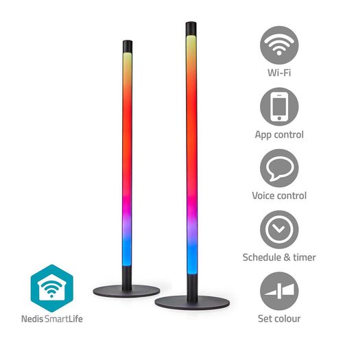 SmartLife Mood Light | Wi-Fi | Tube | 600 lm | RGBIC / Warm to Cool White | 2700 - 6500 K | 36 W | Metal | 2 pcs WIFILD10RGBW 5412810415311