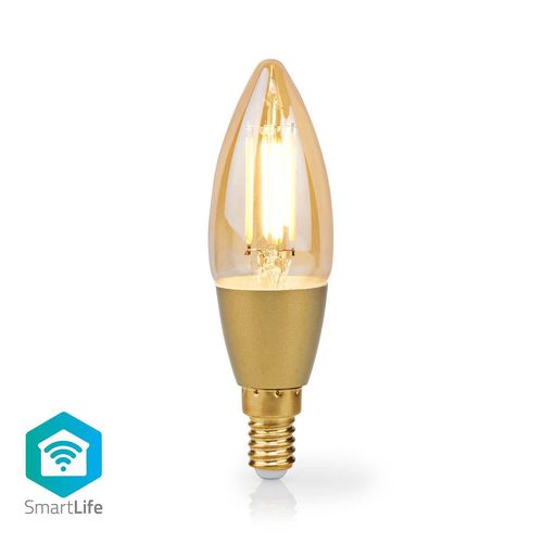 SmartLife LED Filament Bulb | Wi-Fi | E14 | 470 lm | 4.9 W | Warm White | 1800 - 3000 K | Glass | Android™ / IOS | Candle | 1 pcs WIFILRF10C37 5412810335664