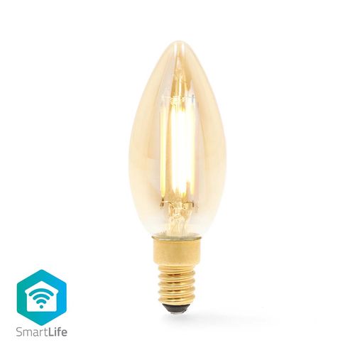 SmartLife LED Filament Bulb | E14 | 470 lm | 4.90 W | Warm White | 1800 - 3000 K | Glass | Android™ / IOS | Candle | 1 pcs WIFILRF10C37 5412810335664