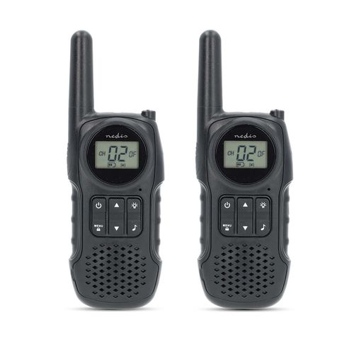 Walkie-Talkie Set | 2 Handsets | Up to 10 km | Frequency channels: 8 | PTT / VOX | up to 3 Hours | Headphone output | Black WLTK1050BK