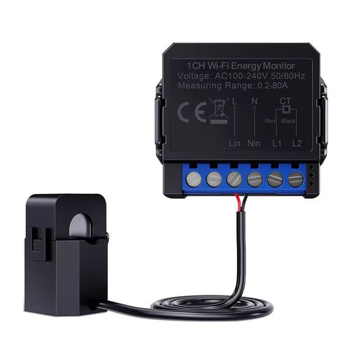 Smart power meter with current clamp, 230Vac, 02-80A, Wi-Fi, TUYA WPM16 6976037361633