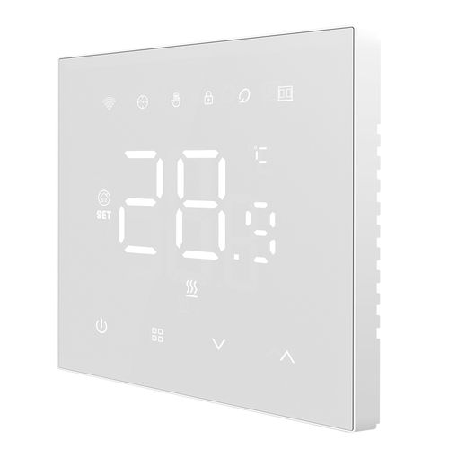 Smart thermostat for water heating floor valves control, 3A, Wi-Fi, white, TUYA / Smart Life WT410-WH-3A-W