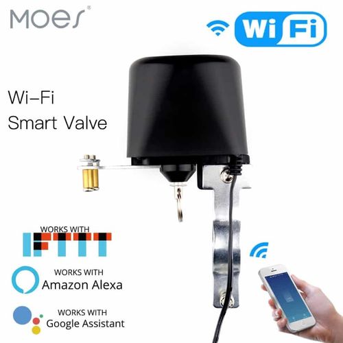 Smart water and gas valve Wi-Fi, black, with power adaptor WV-LZ-EU-BK-MS 6974246479514