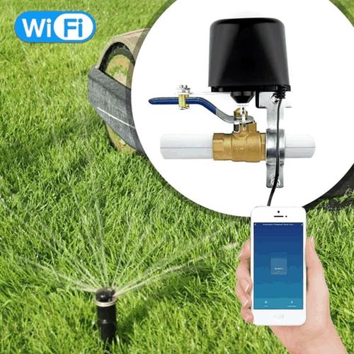 Smart water and gas valve Wi-Fi, black, with power adaptor WV-LZ-EU-BK-MS 6974246479514