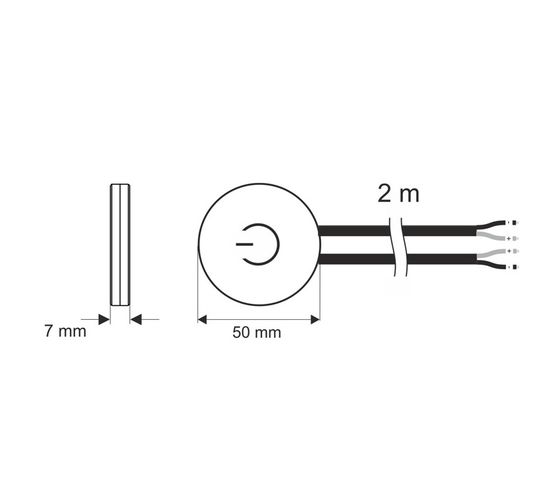 LED controller 12-24Vdc, 5A, touch sensitive, works thru <38mm wood surfaces WYL-WP-S-BI-01 5908293414984