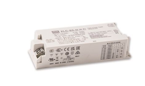 Single output LED power supply 24V 2.5A, DALI2, IP20,  MEAN WELL XLC-60-24-DA2