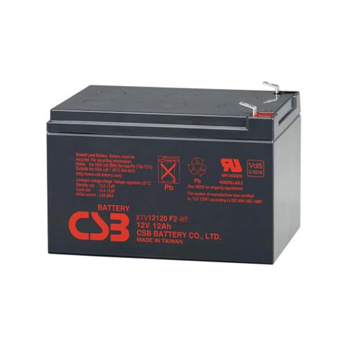 Acid lead battery 12V 12Ah F2 Pb (-20℃ ~ 50℃) AGM VRLA CSB CSB-XTV12120F2FR-WT