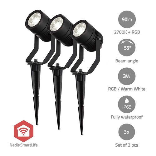 Smartlife Outdoor Light | 3 x 90 lm | Zigbee 3.0 | 3 x 3 W | RGB | 2700 K | Aluminium | Android™ / IOS ZBLOS10RGBW3 5412810444458