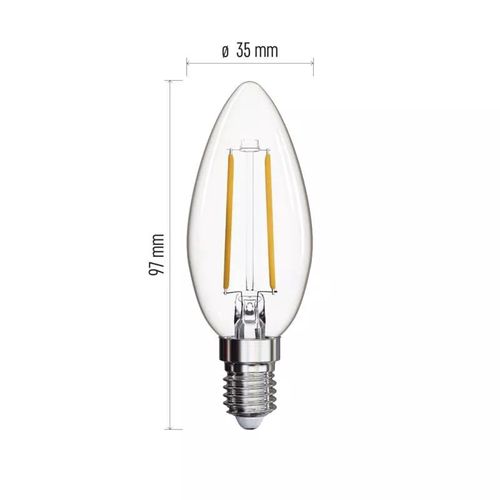 LED bulb E14 230V 1.8W 250lm, FILAMENT, warm white, 2700K, EMOS ZF3200 8592920114919