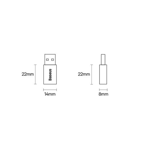 Adapter USB3.1 A tp USB C with OTG BASEUS ZJJQ000101 6932172605797