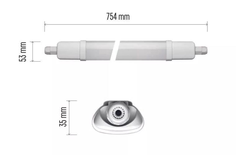 LED luminaire TRI-PROOF DUSTY, 230Vac, 18W, 75cm, 4000K, 1700lm, IP65, EMOS ZT3020 8592920085448