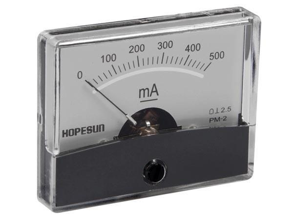 ANALOGUE CURRENT PANEL METER 500mA DC / 60 x 47mm AIM60500 5410329316228