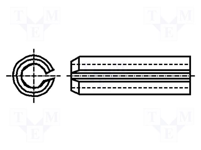 Springy stud; hardened steel; BN 876; Ø: 3mm; L: 10mm; DIN 1481 BOSSARD B3X10/BN876