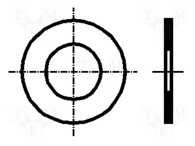 Washer; round; M6; D=12mm; h=1mm; steel; Plating: plain oiled BOSSARD B6X12X1/BN1976