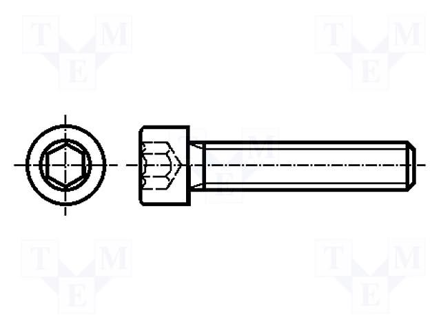 Screw; M6x16; 1; Head: cheese head; hex key; HEX 5mm; steel; zinc BOSSARD B6X16/BN3