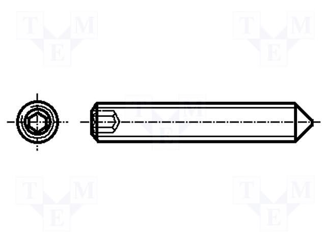 Screw; M6x16; 1; Head: without head; hex key; A2 stainless steel BOSSARD B6X16/BN618
