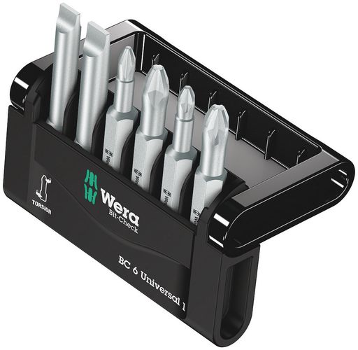 Bit-Check 6 Universal 1, 1 x PH 1x50; 1 x PH 2x50; 1 x PZ 1x50; 1 x PZ 2x50; 1 x 1.0x5.5x50; 1 x 1.2x6.5x50, Wera 05056474001