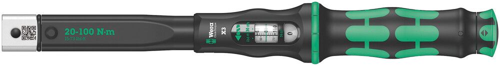 Click-Torque X 3 torque wrench for insert tools, 20-100 Nm, 9x12x20-100, Wera 05075653001