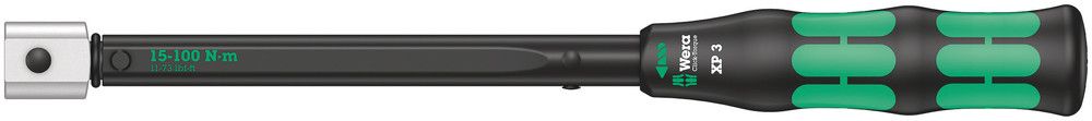 Click-Torque XP 3 pre-set adjustable torque wrench for insert tools, 15-100 Nm, 15 Nm, 9x12x15.0x15-100, Wera 05075672001