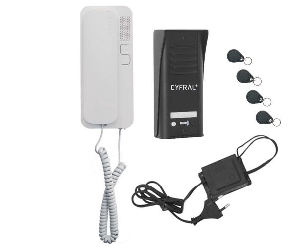 Doorphone set CYFRAL COSMO R-1 Black PSKITCOSMOR1B
