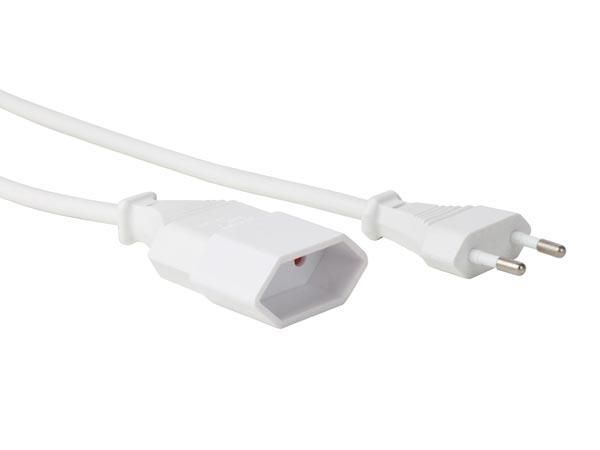 EXTENSION CABLE - 1.8 m - WHITE - 2G0.75 - CEE 7/16 "Europlug"+ C7 EC018DWN 5410329727635