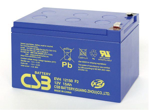 Acid lead battery 12V 15Ah F2 Pb CSB CSB-EVH12150