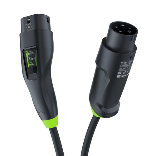 Green Cell Habu EV Mobile Charger 11 kW 7 m Type 2 to CEE 16 A for Charging Electric Vehicles EV PHEV 2in1 Wallbox with GC App EVGC01 5904326370326