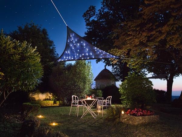 SHADE SAIL WITH BUILT-IN LED STARRY SKY - TRIANGLE - 3.6 x 3.6 x 3.6 m - DARK BLUE GSS36MLEDSKY 5410329705244; 5410329734503