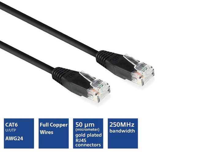 CAT6 U/UTP networking cable, CCA, 2m, black IM8902 8716065260120; 8716065260120