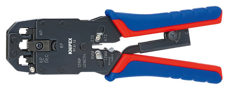 Crimping Pliers for Western Plugs RJ10/11/12/45, 97 51 12 KNIPEX KNIP/975112 4003773043188