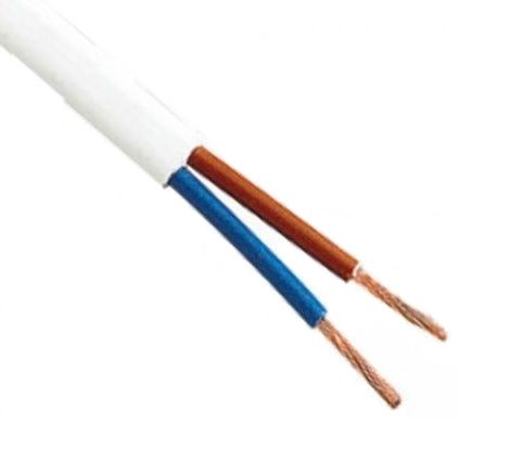 Cable OMY 2x0.75mm²; round; stranded; Cu; PVC; white; 300V K2/0.75DI/W