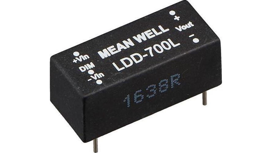 DC-DC constant current LED driver 9-36V:2-32V 600mA, MEAN WELL LDD-600L